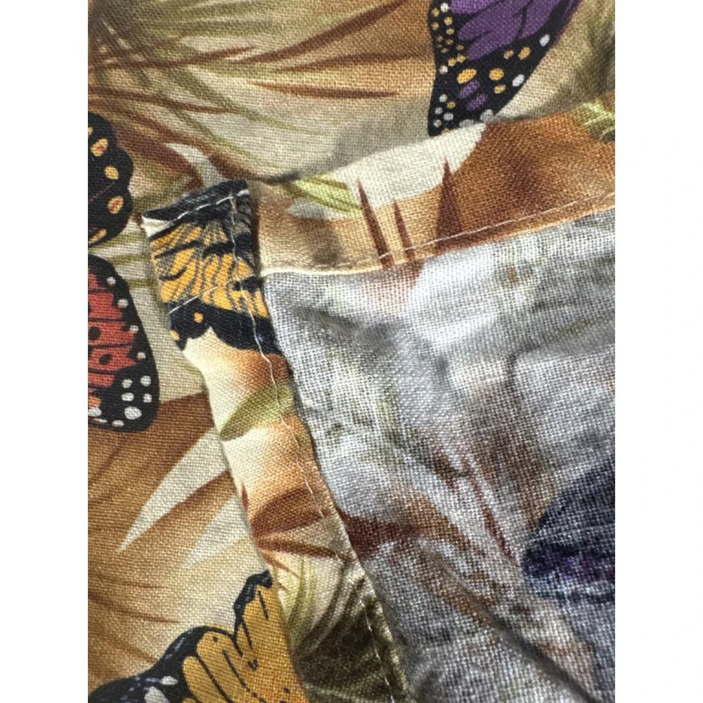 Vintage Style Butterfly Tropical Palm Leaf Cloth Napkins Set of 4 Homemade?